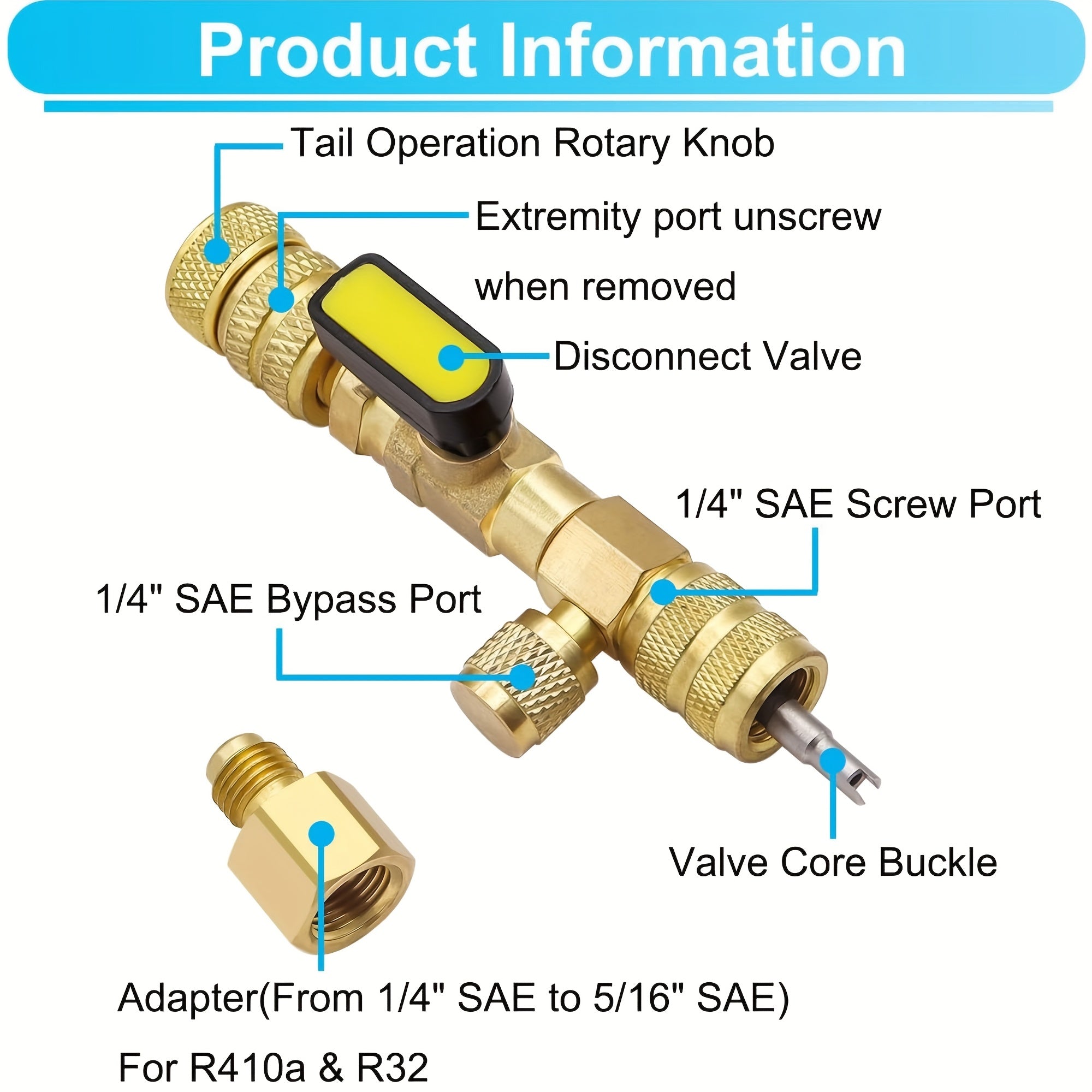 Valve Core Removal Tool Dual Size SAE 1/4 5/16 for HVAC Refrigeration Air Conditioning