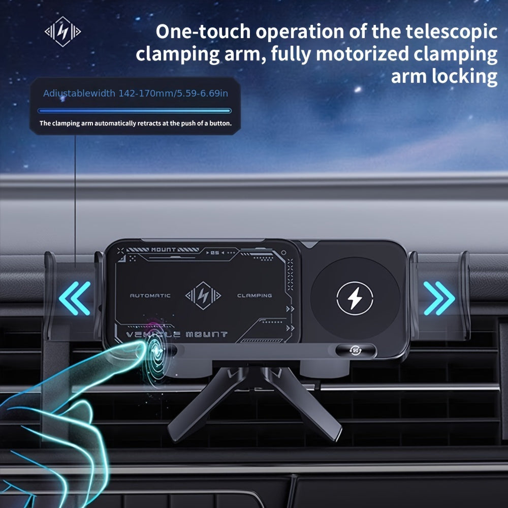 Soporte de coche con carga rápida inalámbrica para teléfonos con pantalla plegable de hasta 15W