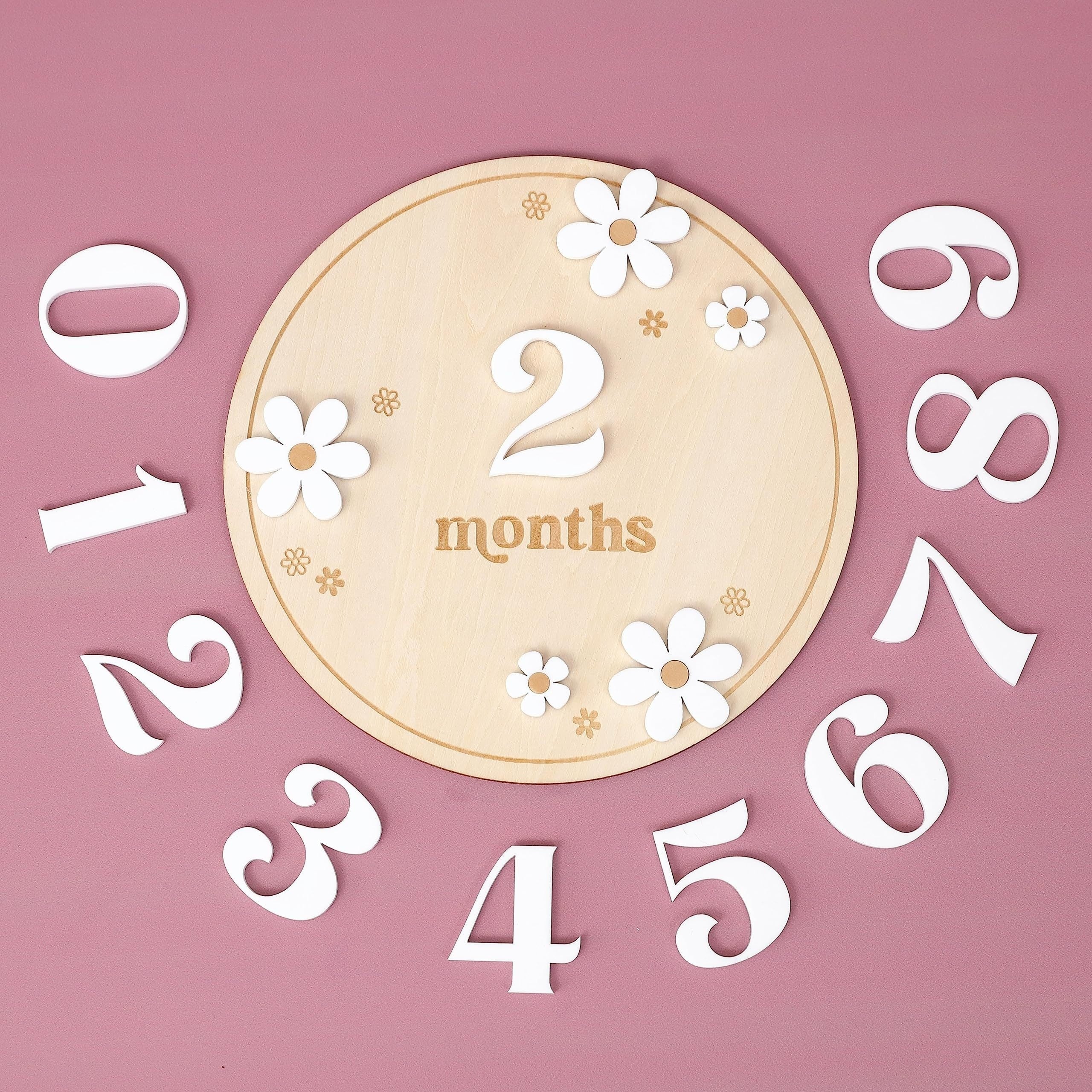 Wooden Milestone Cards Set for Baby First Year Growth Tracking