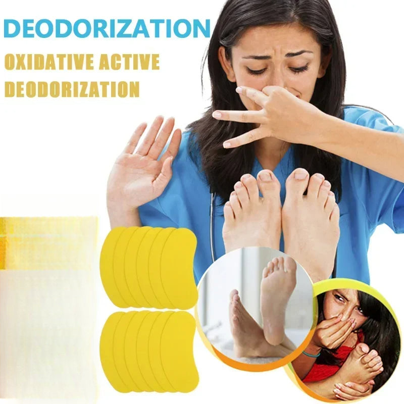 Unisex Foot Deodorant Stickers Lemon Odor Absorbing Insole Pads 10-50pcs