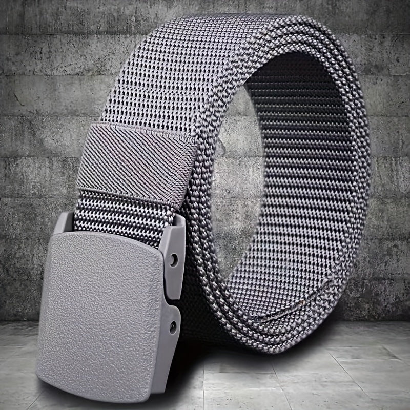 Nylon Belt Hypoallergenic Black Casual Outdoor Buckle for Men