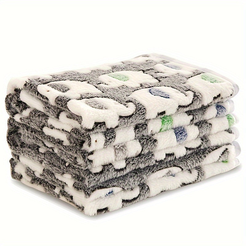 Pet Dog Blanket Polyester Fiber Stain Resistant Machine Wash Small Medium Large Dogs Elephant Design