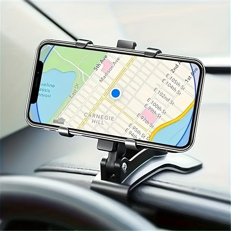 Universal Car Phone Holder ABS Material 360° Adjustable Spring Clip Fits 7.62-17.78cm Devices