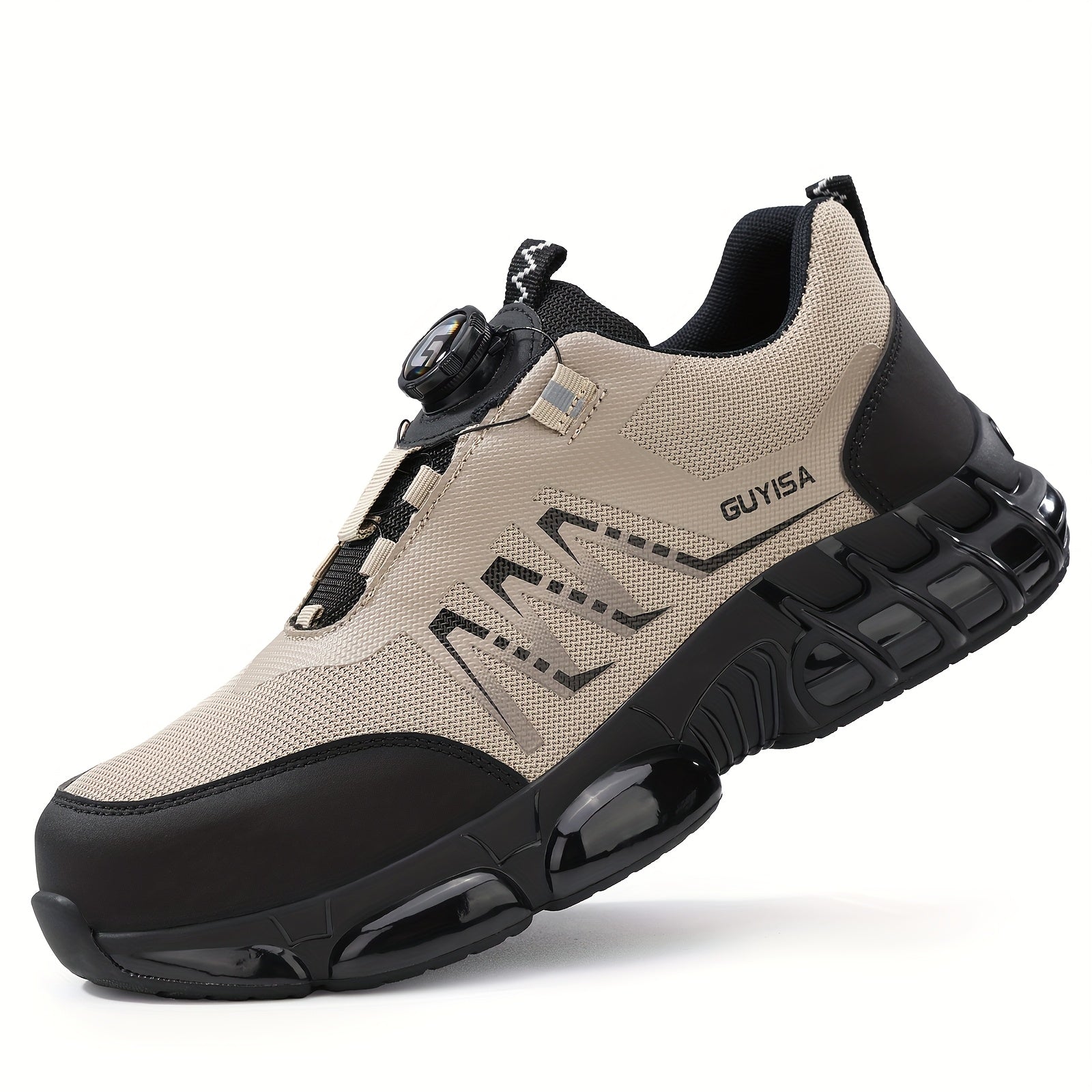 Women Steel Toe Safety Work Shoes Breathable Mesh Anti-Smash Puncture Black Beige