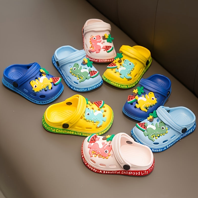 Kids Cartoon Dinosaur EVA Clogs for Boys and Girls Breathable Slip-On Sandals Indoor Outdoor