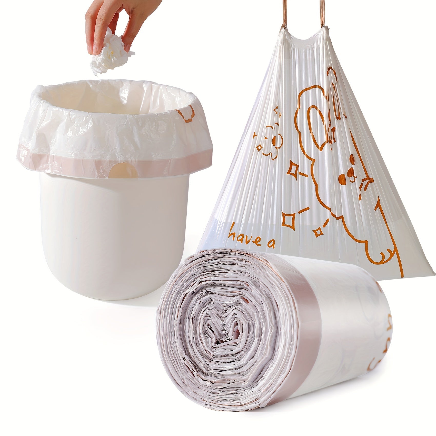 Mustahkam 13-gallonli tortma ipli axlat qoplari - yirtilishga chidamli, o'z-o'zidan muhrlanadigan yuqori qismi, turli xonalar va ochiq joylar uchun keng plastik chiqindi qoplari - uy uchun qulay tozalash yechimi