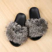 Women's Faux Fur Slippers EVA Sole Indoor Non-Slip Comfortable