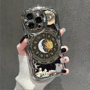 Celestial Zodiac Electroplated Cream Phone Case for iPhone Shock-Resistant and Fashionable