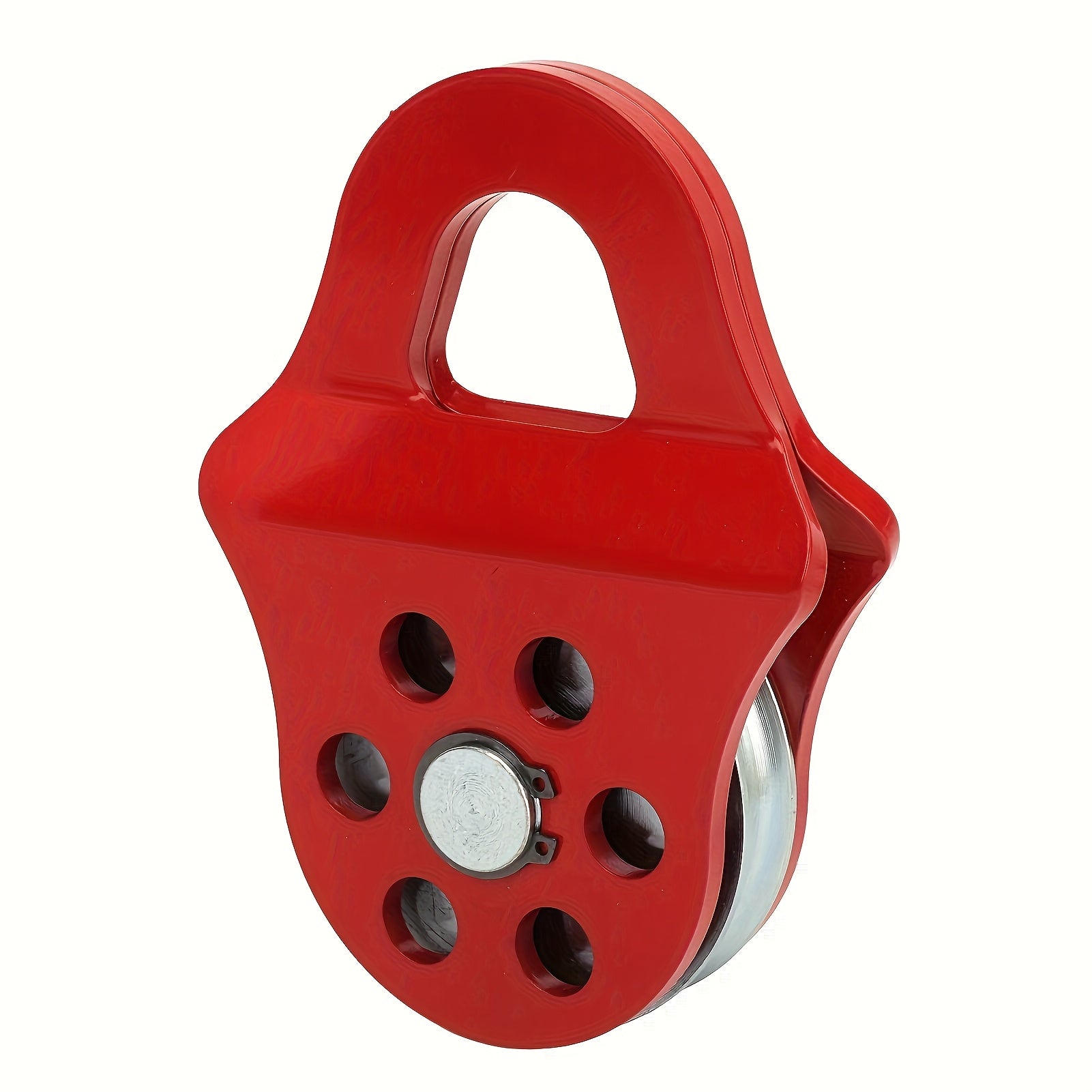 Тяжёлая стальная лебёдочная блок-ролик с красной окраской, двойной грузоподъёмностью