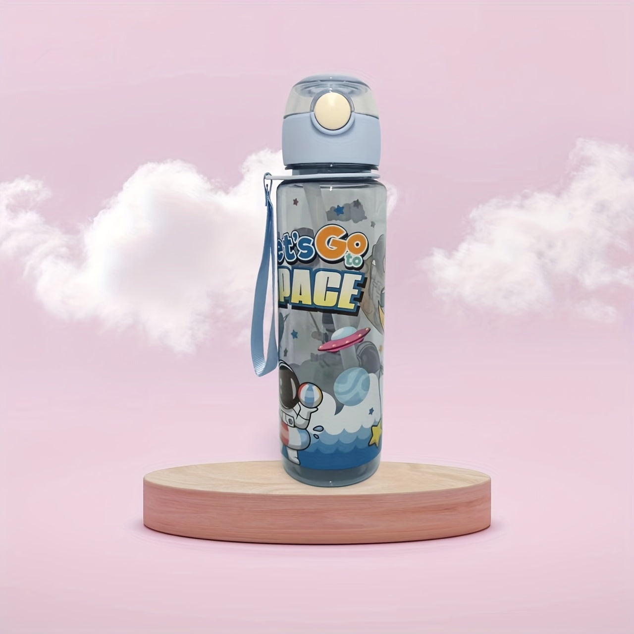 Leak-Proof Space-Themed 700ml BPA-Free High-Temperature Resistant Water Bottle for Outdoor Activities