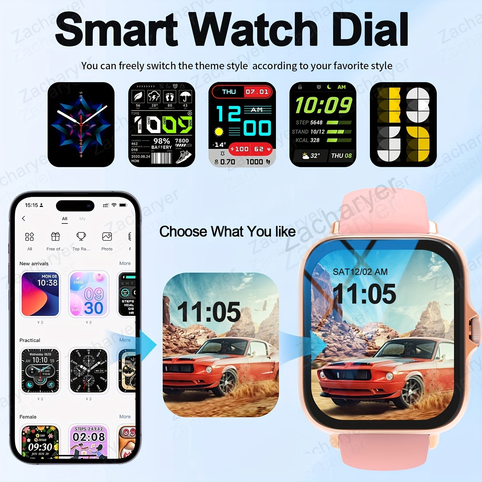 Erkaklar va ayollar uchun aqlli soat, sensorli ekran, fitnes izlovchi, qo'ng'iroq va xabar eslatmasi