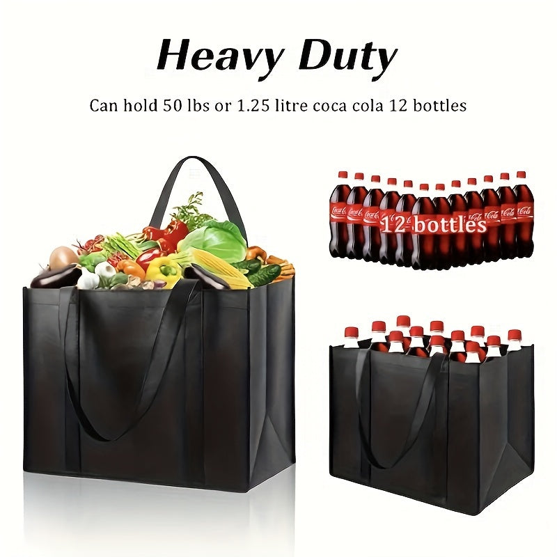 Eco-Friendly Reusable Shopping Bag Square Tote Leak-Proof Polypropylene Long Handles