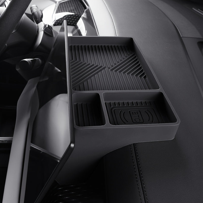 Silicone Storage Box for Car Interior Console Tray Behind Infotainment Screen