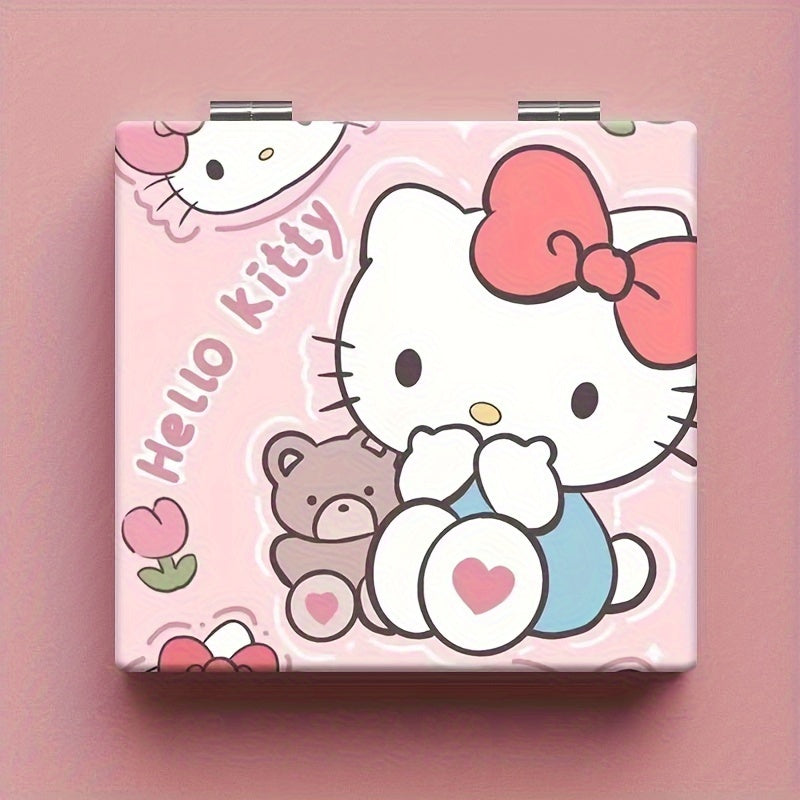 Hello Kitty Kuromi Compact Mirror Double-Sided HD Reflection Foldable Portable Makeup Accessory