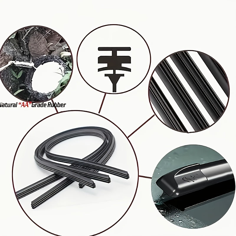 All-Season Windshield Wiper Blades, Durable Double Set for Front Glass