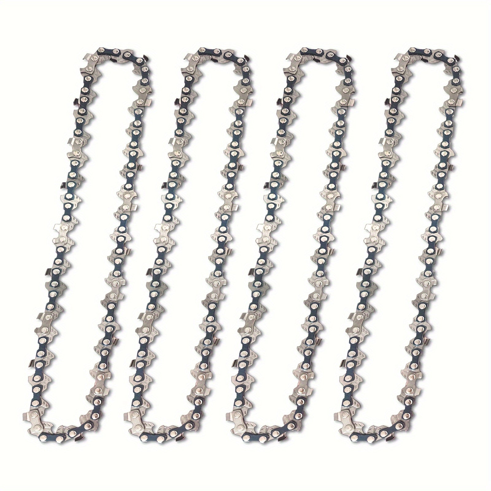 6-Inch Metal Chainsaw Chain 4-Pack High-Temperature Resistant Sharp Cutting Long-Lasting Wear for Logging and Wood Cutting