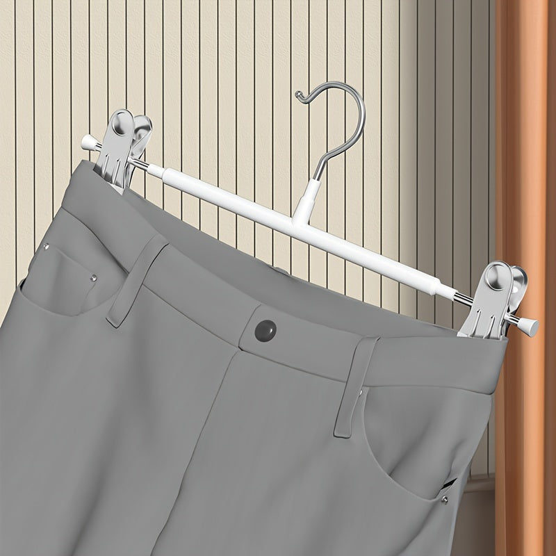 Adjustable Metal Pants Hangers Set of 10 Non-Slip Space-Saving Closet Organizers for Skirts and Underwear