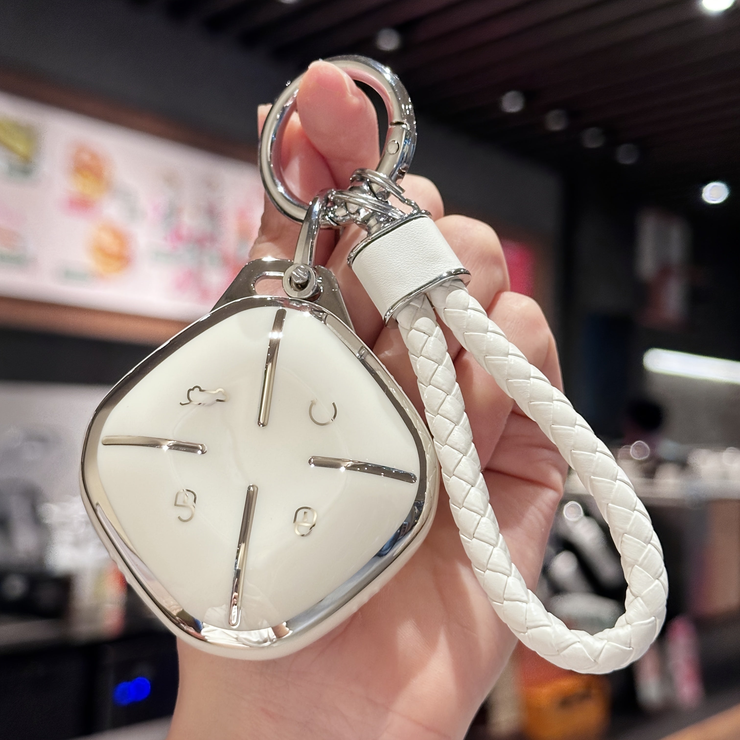 Car Key Fob Cover TPU Braided Keychain Remote Accessory for Universal Use