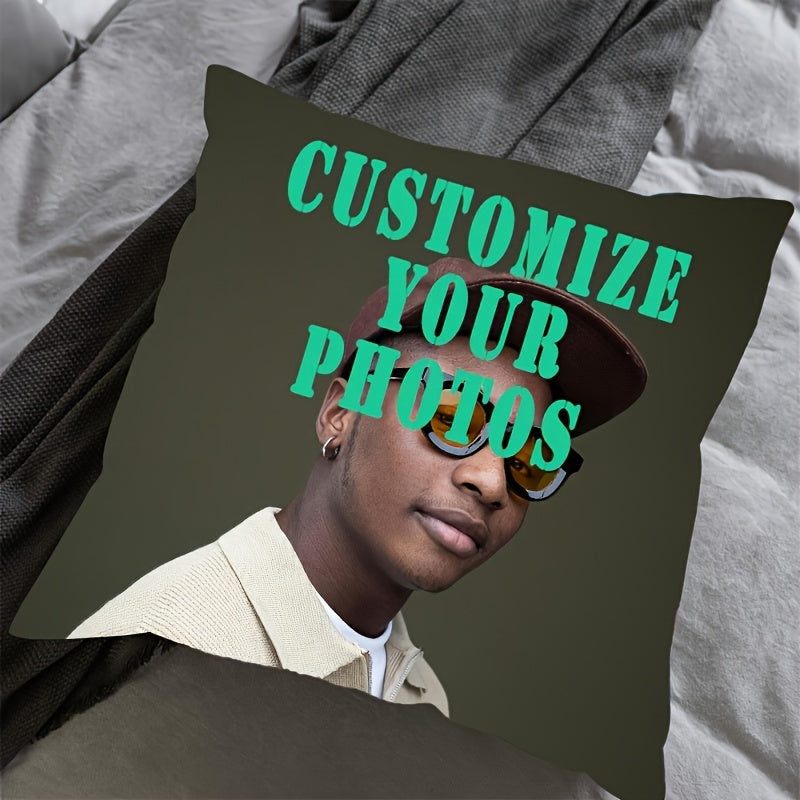 Personalized Photo Pillow Cover 45.72x45.72cm Double-Sided Polyester Knit