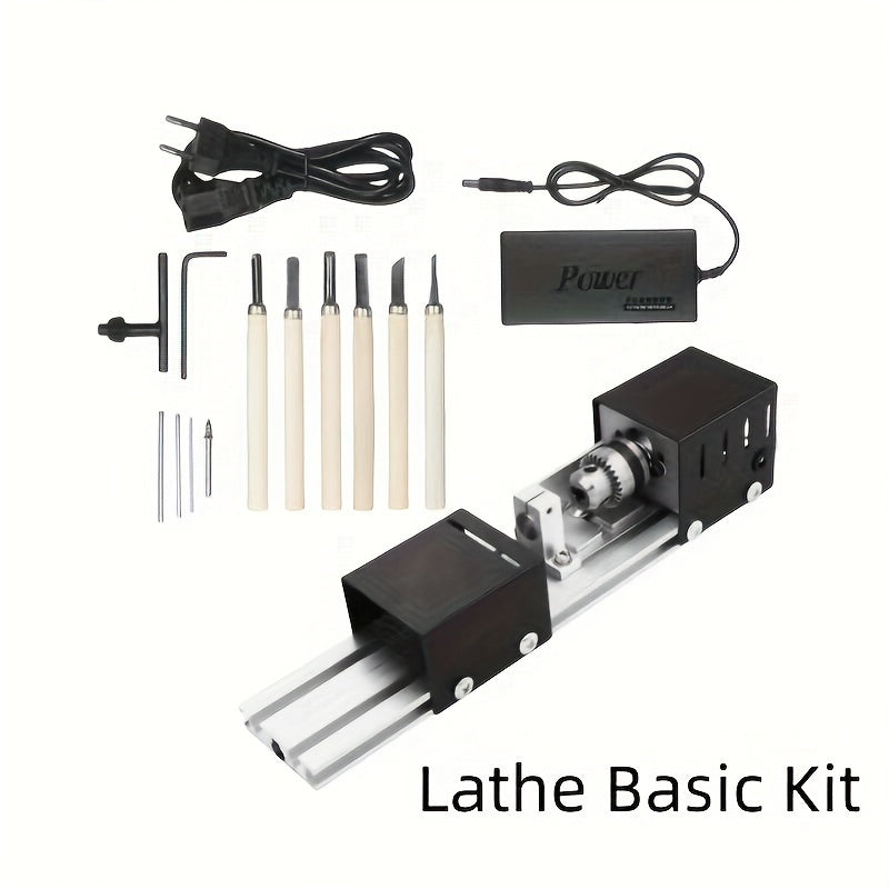 Mini DIY Woodworking Lathe Set for Grinding Polishing and Cutting 110-240V