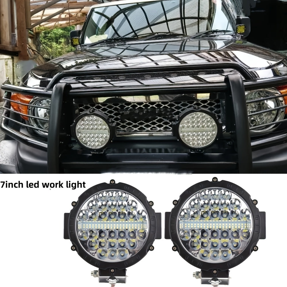 7-Inch Round LED Work Light 12V-24V for Off-Road Vehicles Trucks SUVs Boats