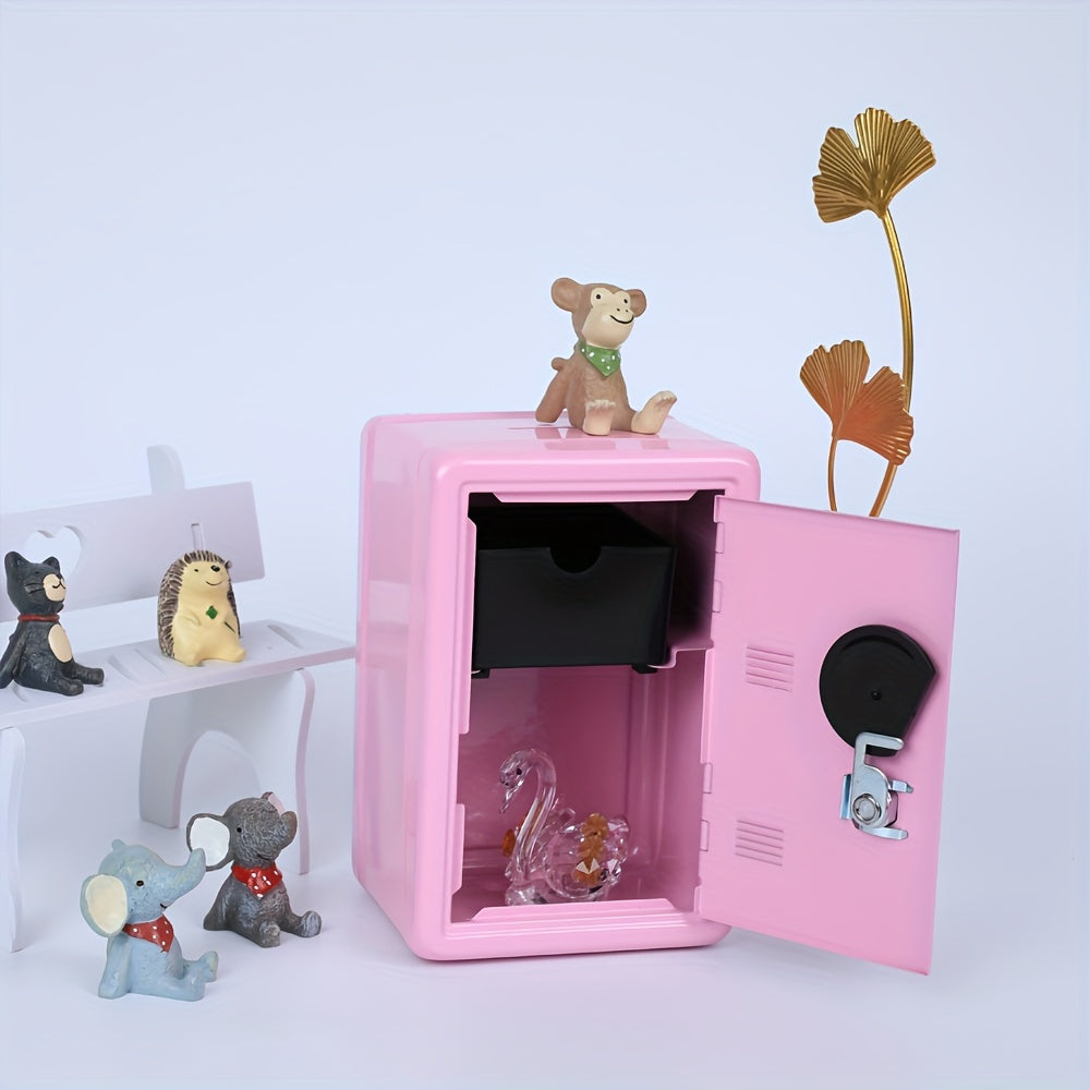 Mini Safe Bank with Combination Lock and Key for Home Storage Black 17.78cm