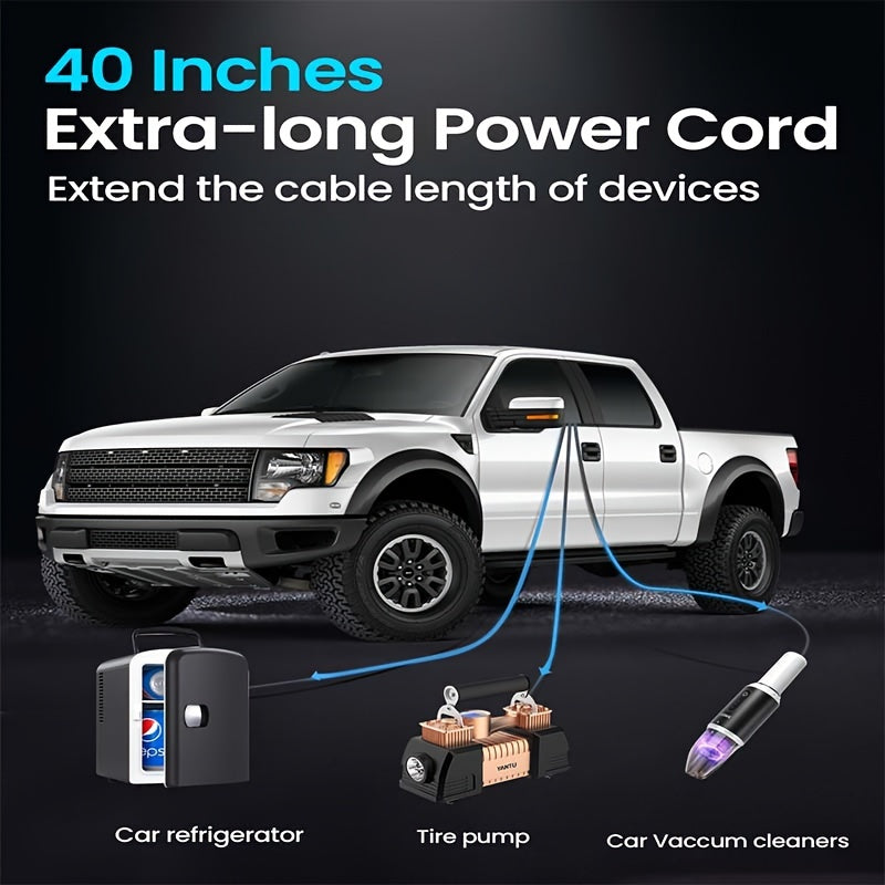 Car 3-Socket Adapter with USB, LED Voltage Meter, On/Off Switch