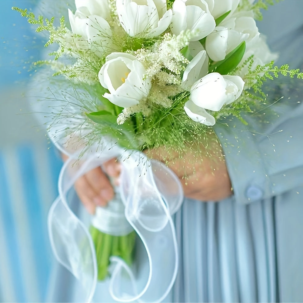 Envoltura de regalo para el Día de San Valentín con cinta de raso de gasa para decoraciones de bodas