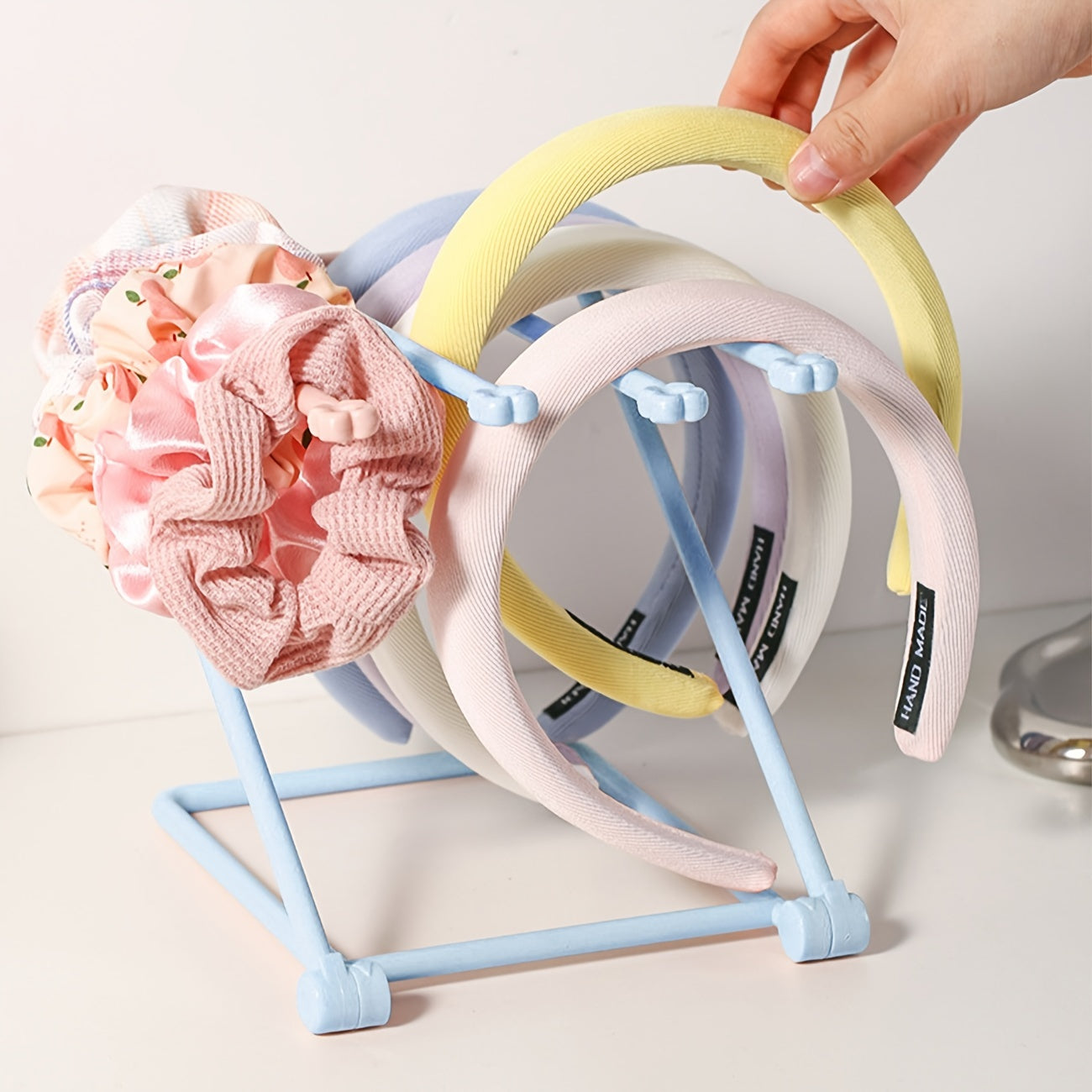 Organizador plegable de accesorios para el cabello, estante de varias capas para aros y pinzas