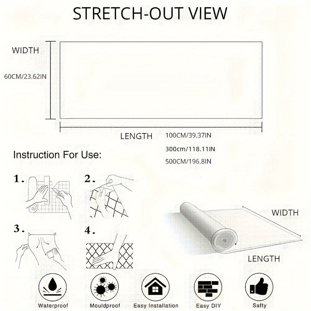 Marble Self-Adhesive Wallpaper Roll for Kitchen Countertop and Bathroom Vanity Waterproof Oil-Proof Easy DIY Decal