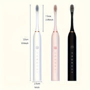 2-Pack Electric Toothbrushes for Sensitive Gums Waterproof Rechargeable with 6 Modes