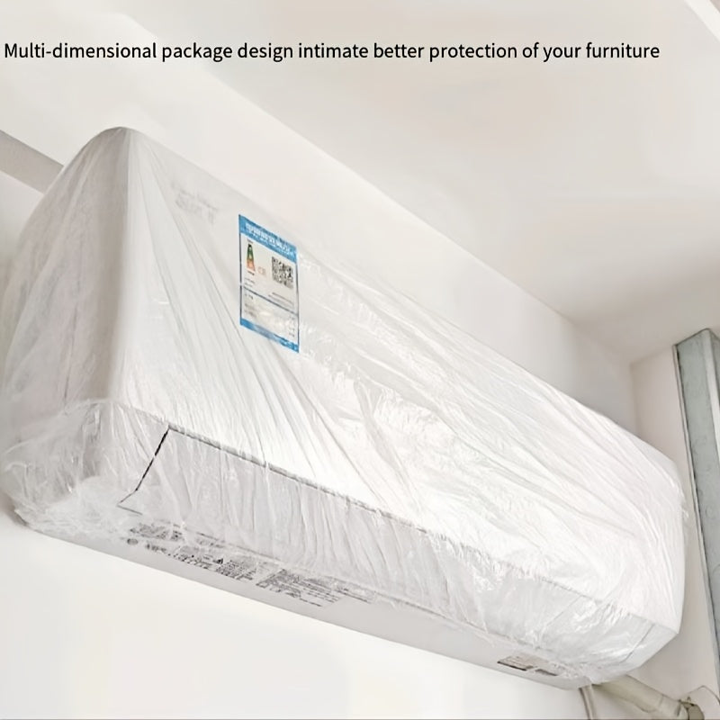 Водонепроницаемые прозрачные пластиковые чехлы различных размеров (3,1 м, 4,7 м, 3,89 м) для защиты мебели и бытовой техники дома или на улице.
