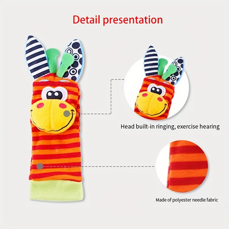 Baby Wristband Toy with Rattle Socks and Puzzle for Infants