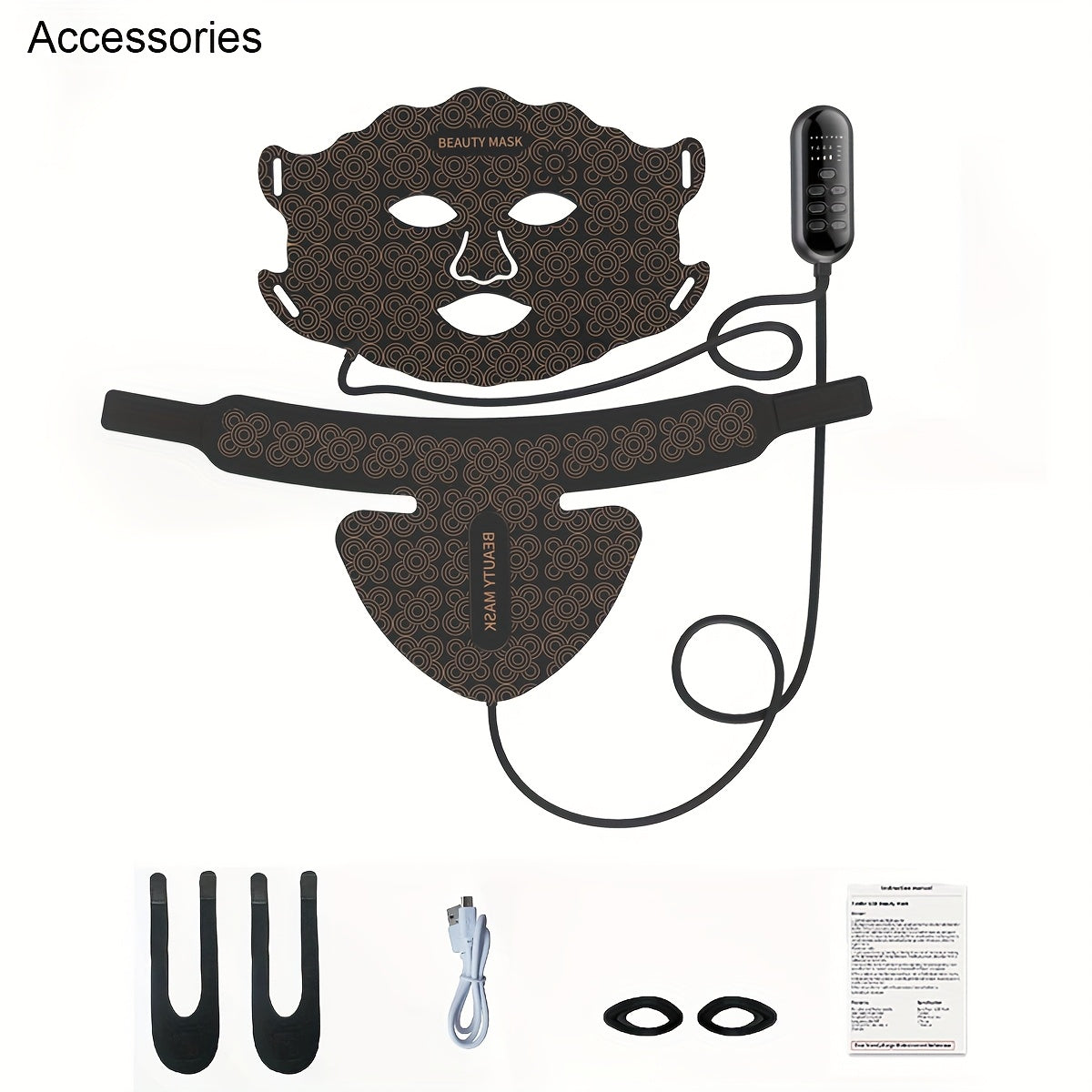 Máscara de silicona LED para rostro y cuello con batería recargable dispositivo de belleza multicolor