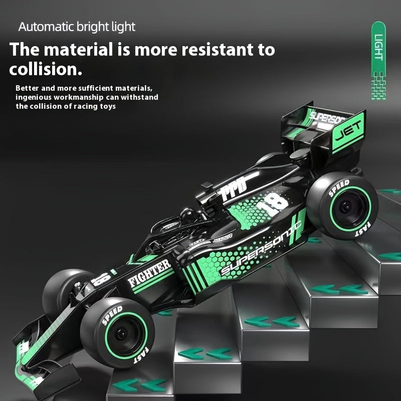 Coche de control remoto recargable de alta velocidad, batería de litio de 500mAh, cuerpo de plástico operado por empuje inalámbrico, rojo y negro