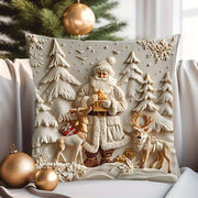 Rojdestvo Rəindeer va daraxtlar yostiq qoplami 44.96cm Bir tomonlama raqamli bosma Polyester divan bezaklari