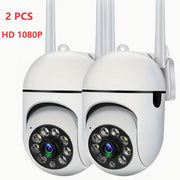1080P HD Wireless Security Camera Set with Color Night Vision Spotlight Siren and Two-Way Audio