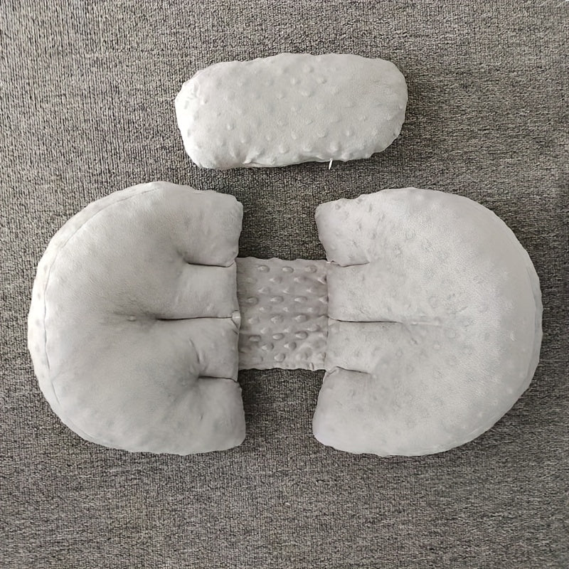 MiiYoung tomonidan Maternity Pillow - Yumshoq Beanie Velvet, Yon va Qorin bilan Uslubda Yotish uchun Belni Qo'llab-quvvatlash uchun U-Shaklida, Polyesterdan tayyorlangan