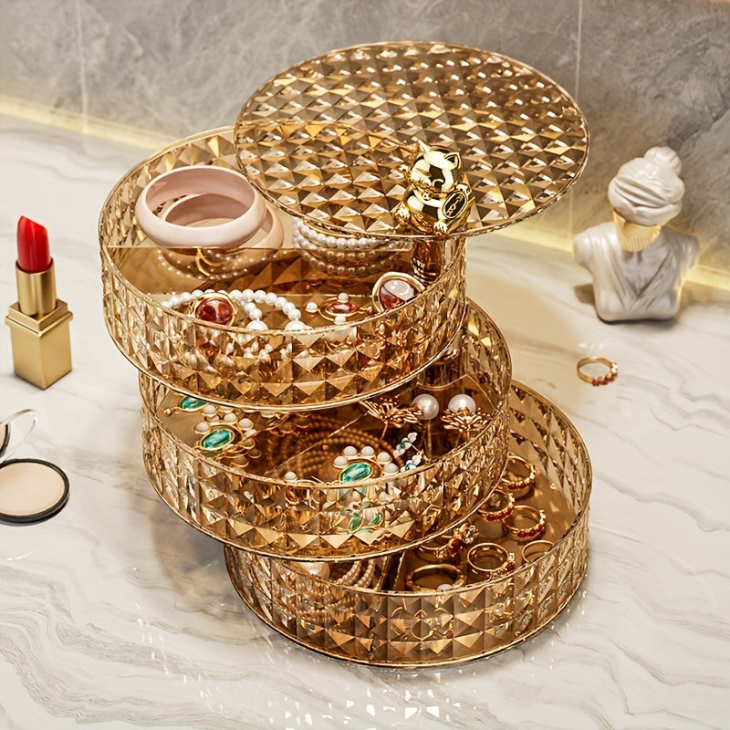 Large Capacity Multi-Layer Jewelry and Cosmetic Storage Box Dustproof Organizer