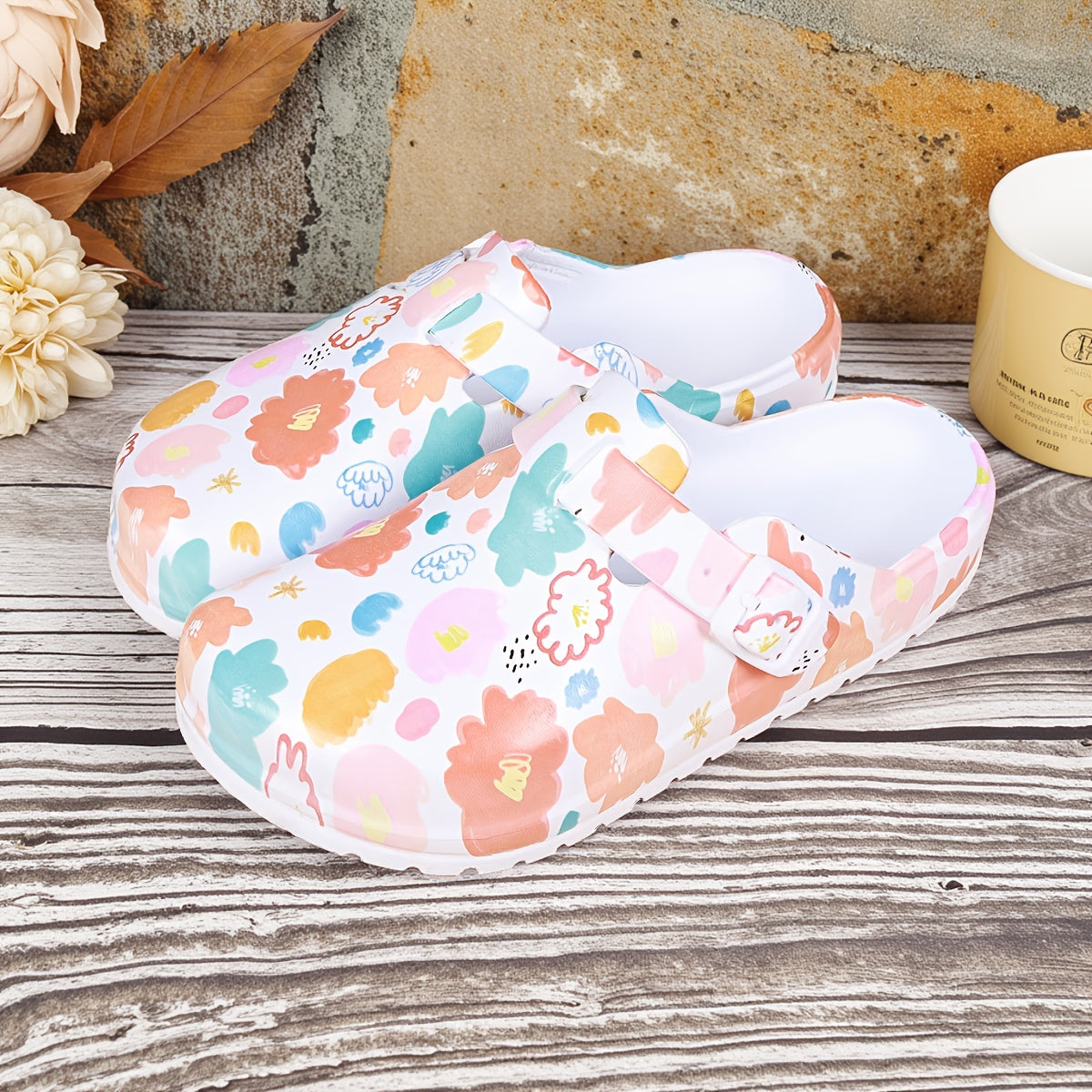 Women's EVA Mule Shoes Cartoon Print Non-Slip Lightweight Sandals