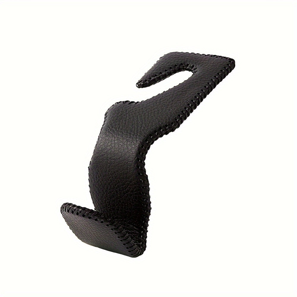 Unisex Faux Leather Car Seat Hook Hanger for Bags and Purse Storage Black or Beige
