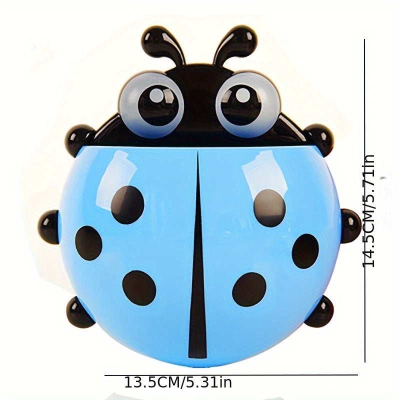 Ladybug Bathroom Toothbrush Holder with Suction Cup for Organization