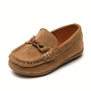 Kids Slip-On Loafers with Soft Fabric Upper Non-Slip Rubber Sole Breathable Lining All-Season