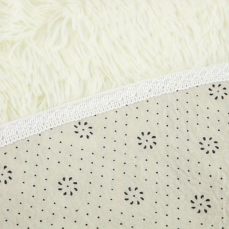 Круглый большой ультрамягкий плюшевый ковер - нескользящий и водонепроницаемый ворсистый коврик для гостиной, спальни, детской, игровой комнаты и общежития. Идеальное украшение комнаты для подростка - Декор комнаты (10,16 см X 10,16 см)