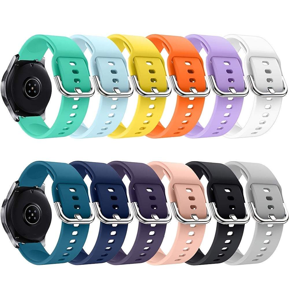 Unisex Silicone Watch Bands 20mm 22mm for Smartwatches with Tang Buckle or Loop Fastener
