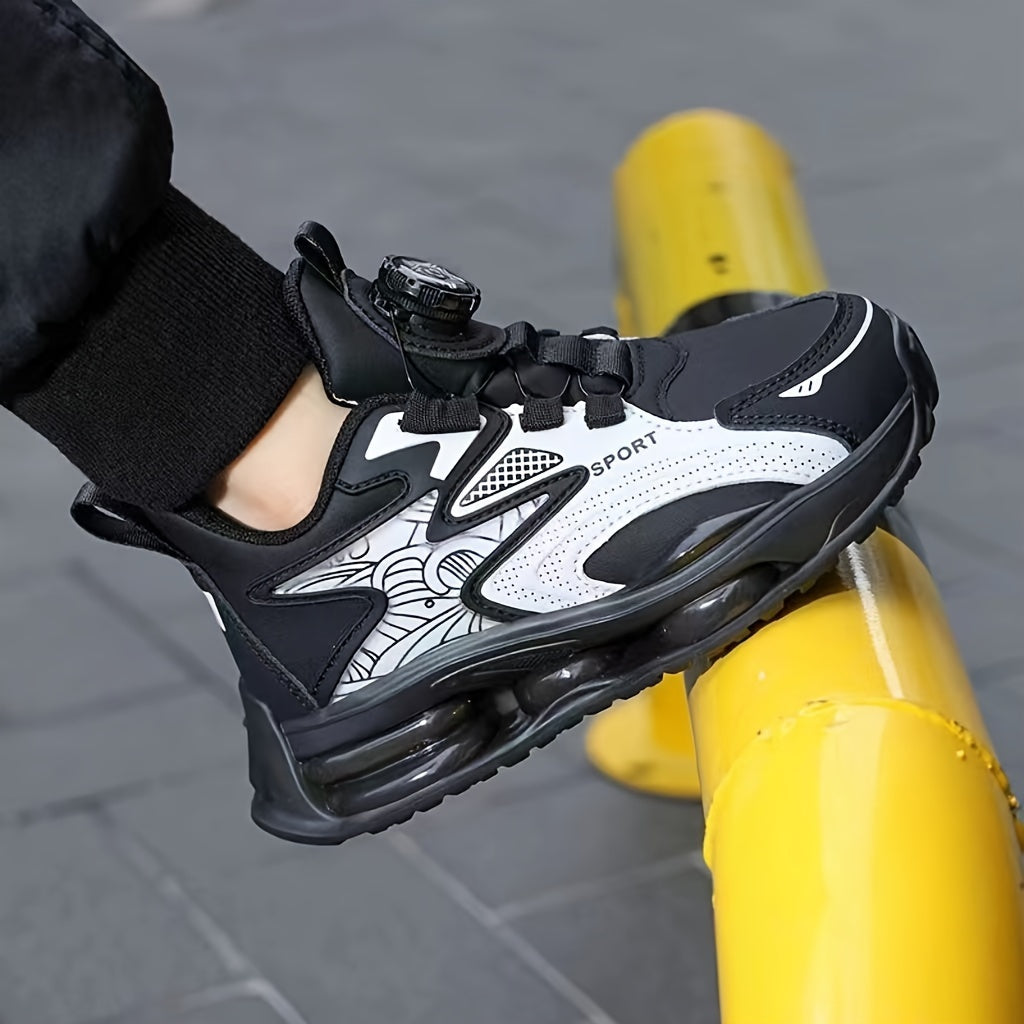 Мужские водонепроницаемые модные кроссовки с вращающейся пряжкой, противоскользящая резиновая подошва для бега и повседневной носки