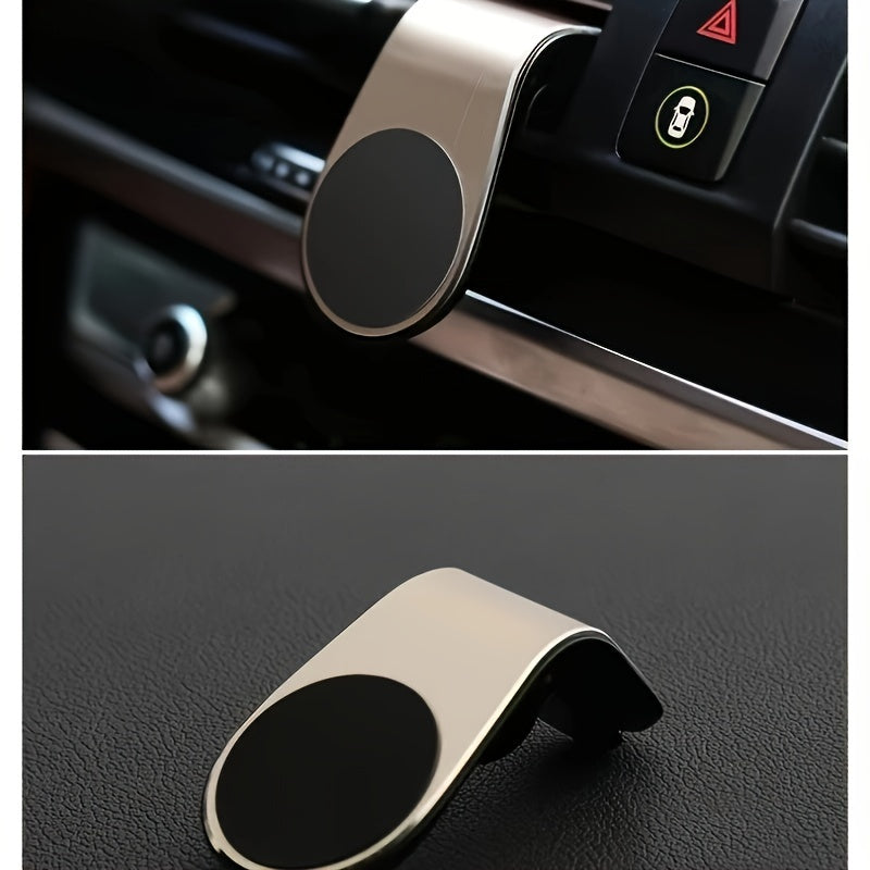 Magnetic Car Mount Aluminum Alloy L-Shape Vent Holder for Smartphone