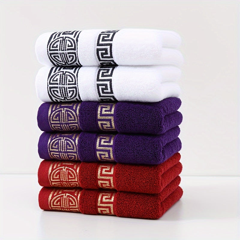 6-to'plam paxta sochiq to'plami, juda yumshoq, yaxshi o'zini o'zi yuvadigan, soya chidamli, geometrik dizayn, uy, hammom, sayohat uchun