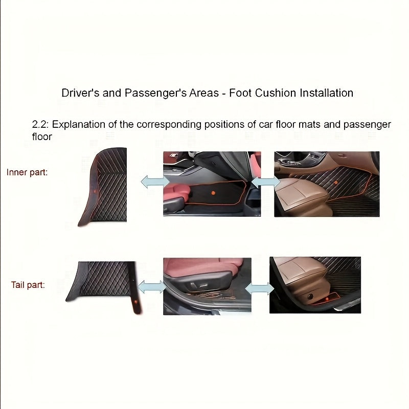 Car Floor Mats PUPU Leather Custom Fit for Left-Hand Drive Vehicles Durable Easy to Clean Three-Piece Set