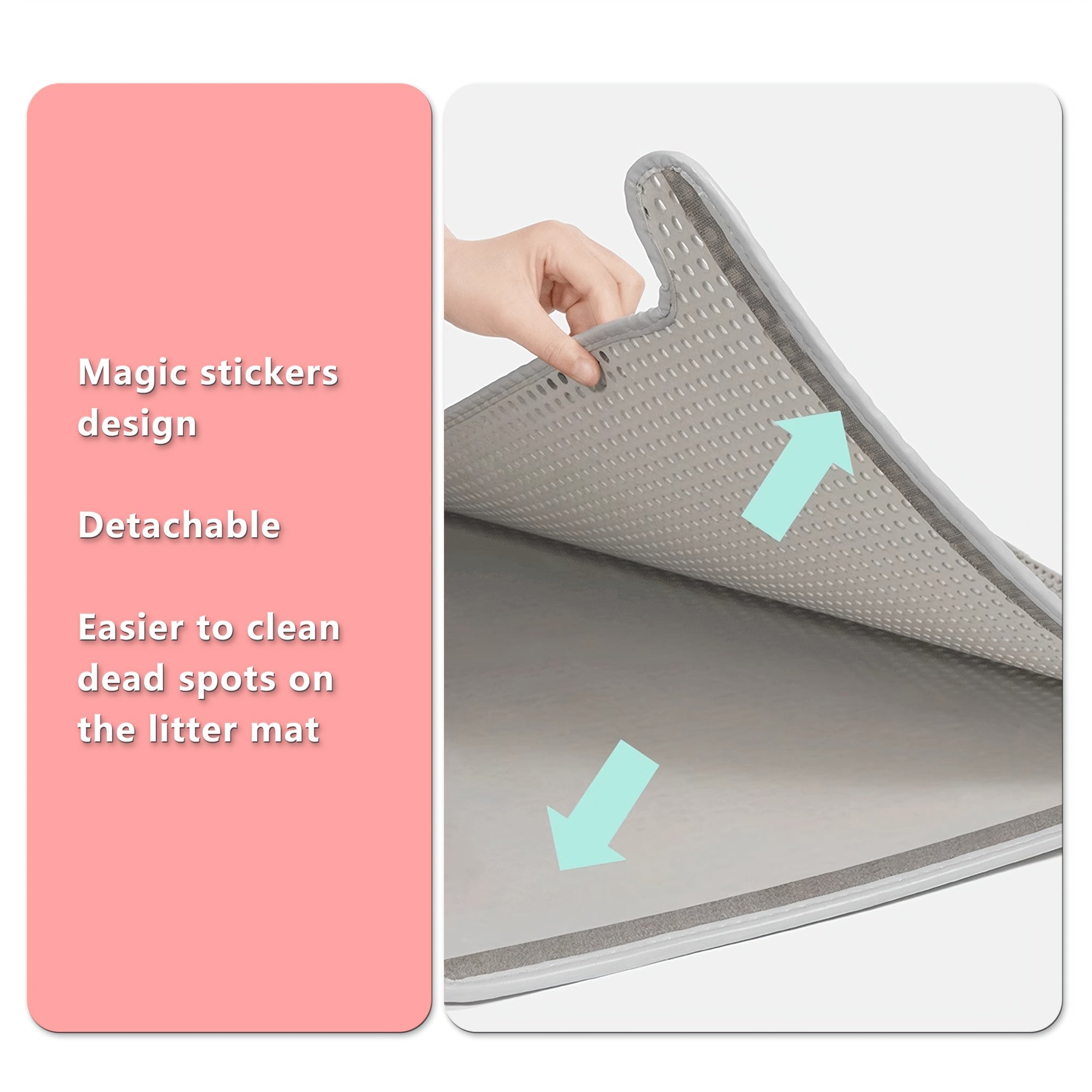 Cat Litter Mat EVA Double Layer Dust Control Easy to Clean Indoor Cat Hygiene